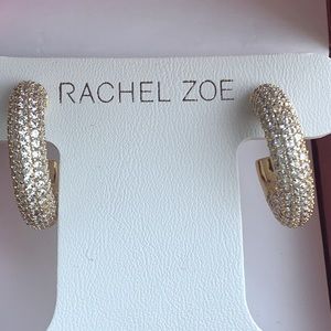 NIB Rachel Zoe gold and cubic zirconia hoop earrings